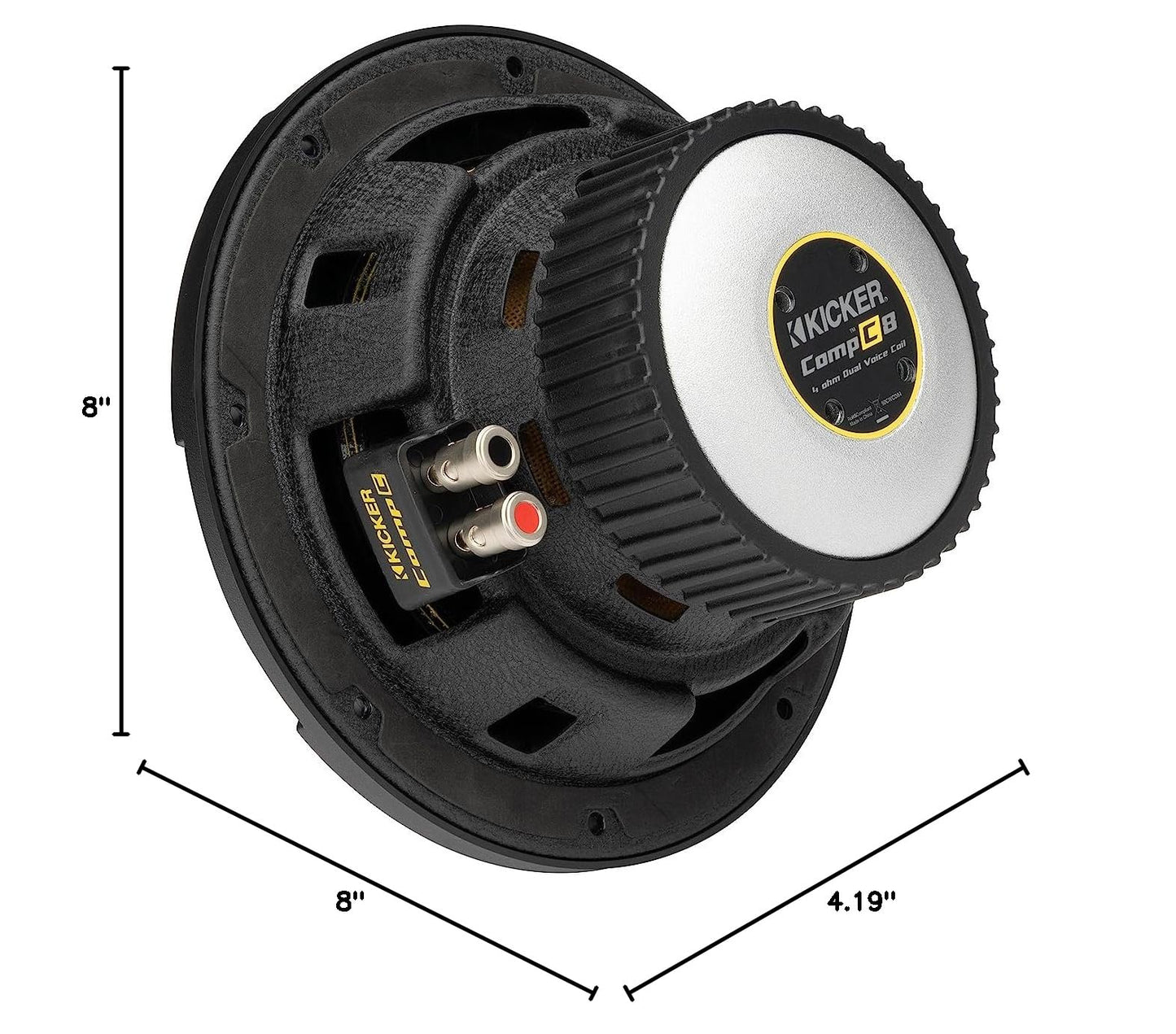 Kicker 50CWCD84 CompC 8" Subwoofer Dual Voice Coil 4-Ohm