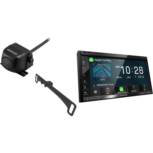 Kenwood DNR476S AM FM GPS Apple CarPlay Android Auto Car Stereo + CMOS-230LP Backup Camera