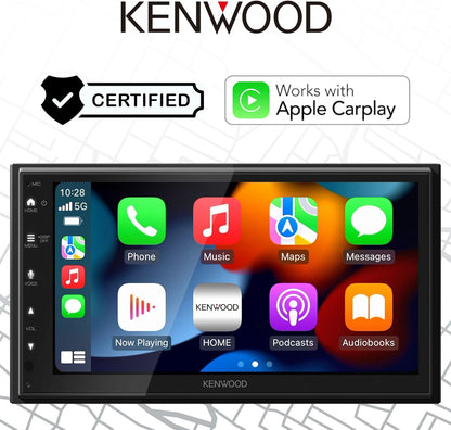 Kenwood DMX5710S 6.8" AM FM Bluetooth Car Stereo- Wireless Apple CarPlay, Android Auto + SXV300V1 SiriusXM