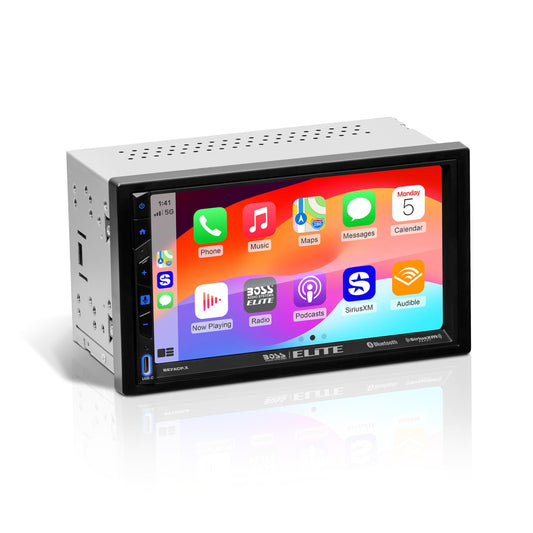 BOSS Elite BE7ACP.X DDIN Car Stereo, Wired Apple CarPlay, Android Auto SXM Ready