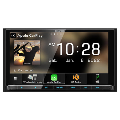 Kenwood eXcelon DMX958XR 6.8″ Digital Multimedia Receiver with Wireless CarPlay, Android Auto, HD Radio + CMOS-230LP Backup Camera