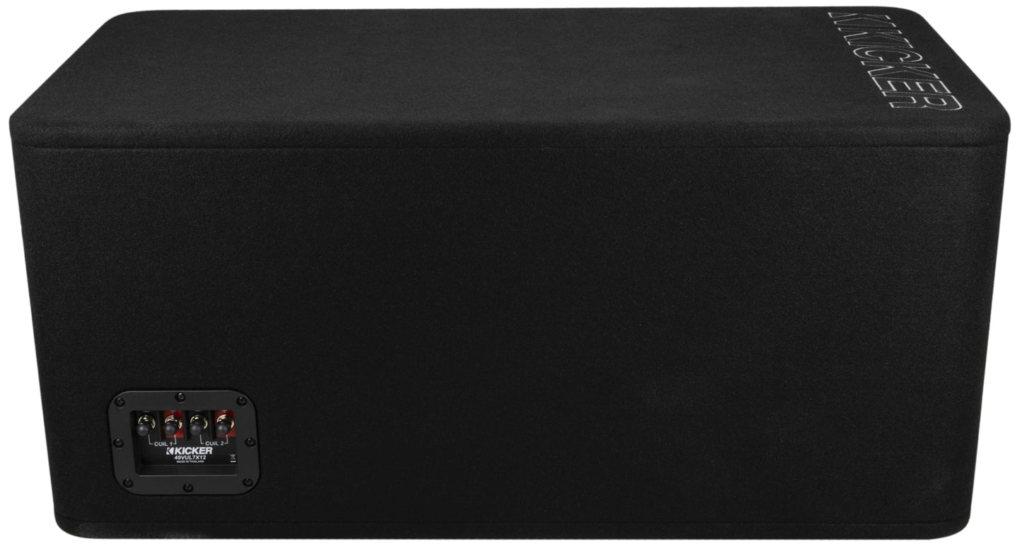 Kicker 49VUL7X12 Unloaded Subwoofer Enclosure for Single 12" Square Subwoofer