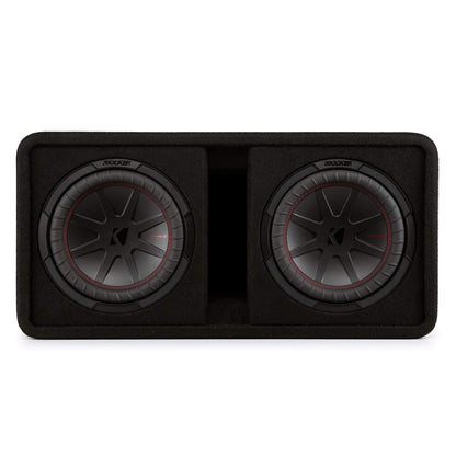 Kicker 48DCWR102 CompR 10" Dual subwoofers in Vented Enclosure, 2 Ohm