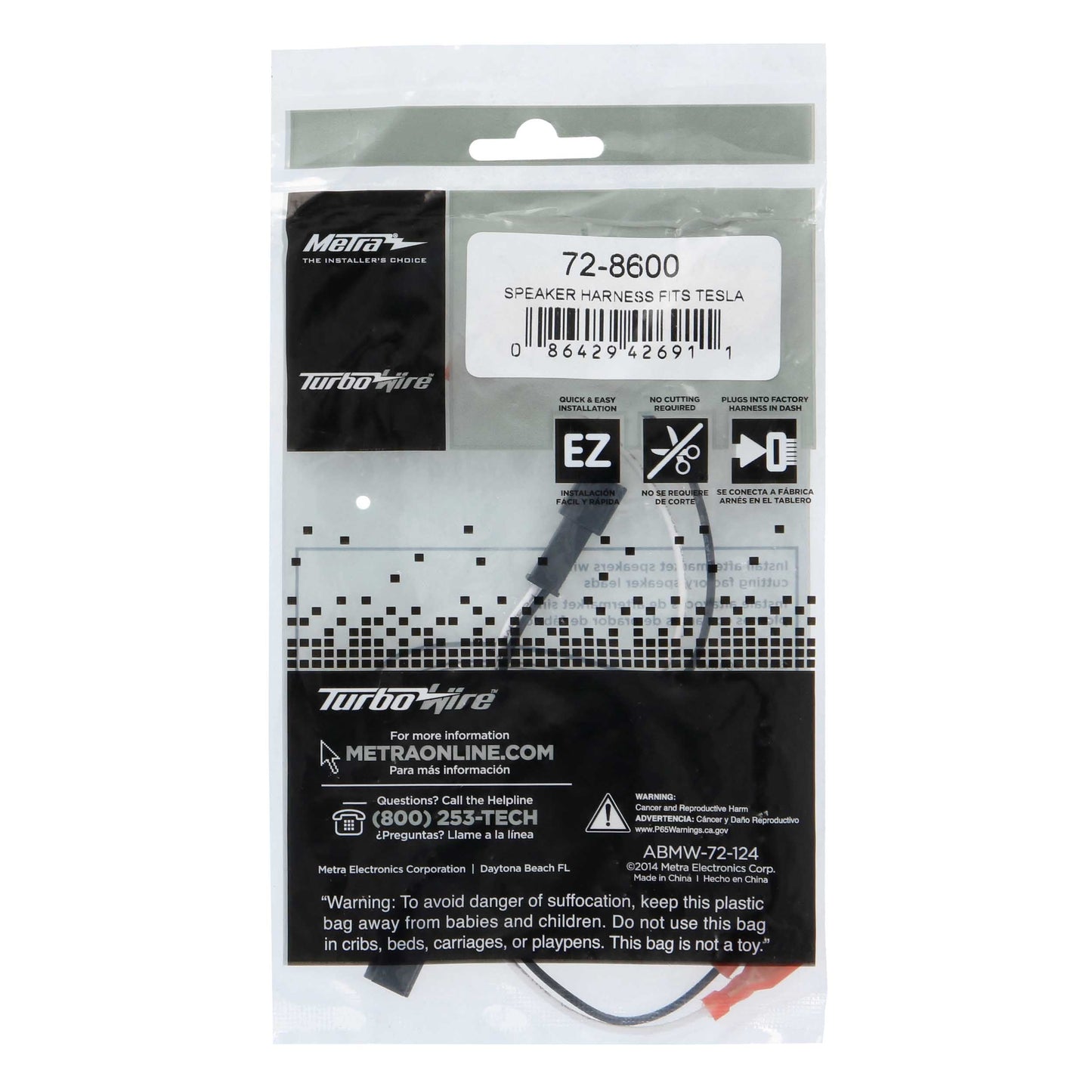Metra 72-8600 Speaker Wiring Harness Pair for Tesla Model 3/Y