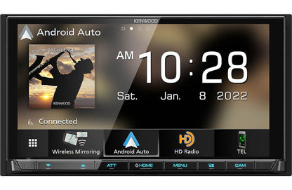 Kenwood eXcelon DMX958XR 6.8″ Digital Multimedia Receiver with Wireless CarPlay, Android Auto, HD Radio + CMOS-320LP HD License Plate Camera