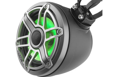 JL Audio M6-650VEX-Mb-S-GmTi-i 6.5-inch Lighted Tower Coaxial Speakers, Titanium Sport Grilles 93411