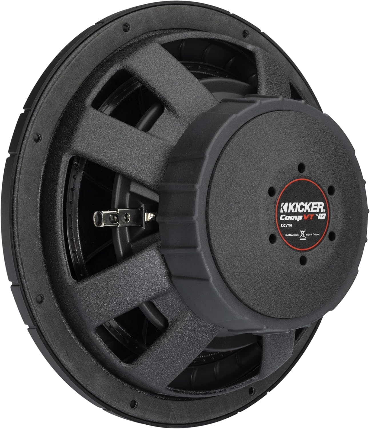 Kicker 52CVT102 CompVT 10-Inch Subwoofer, 2-Ohm Single Voice Coil, 350 Watts