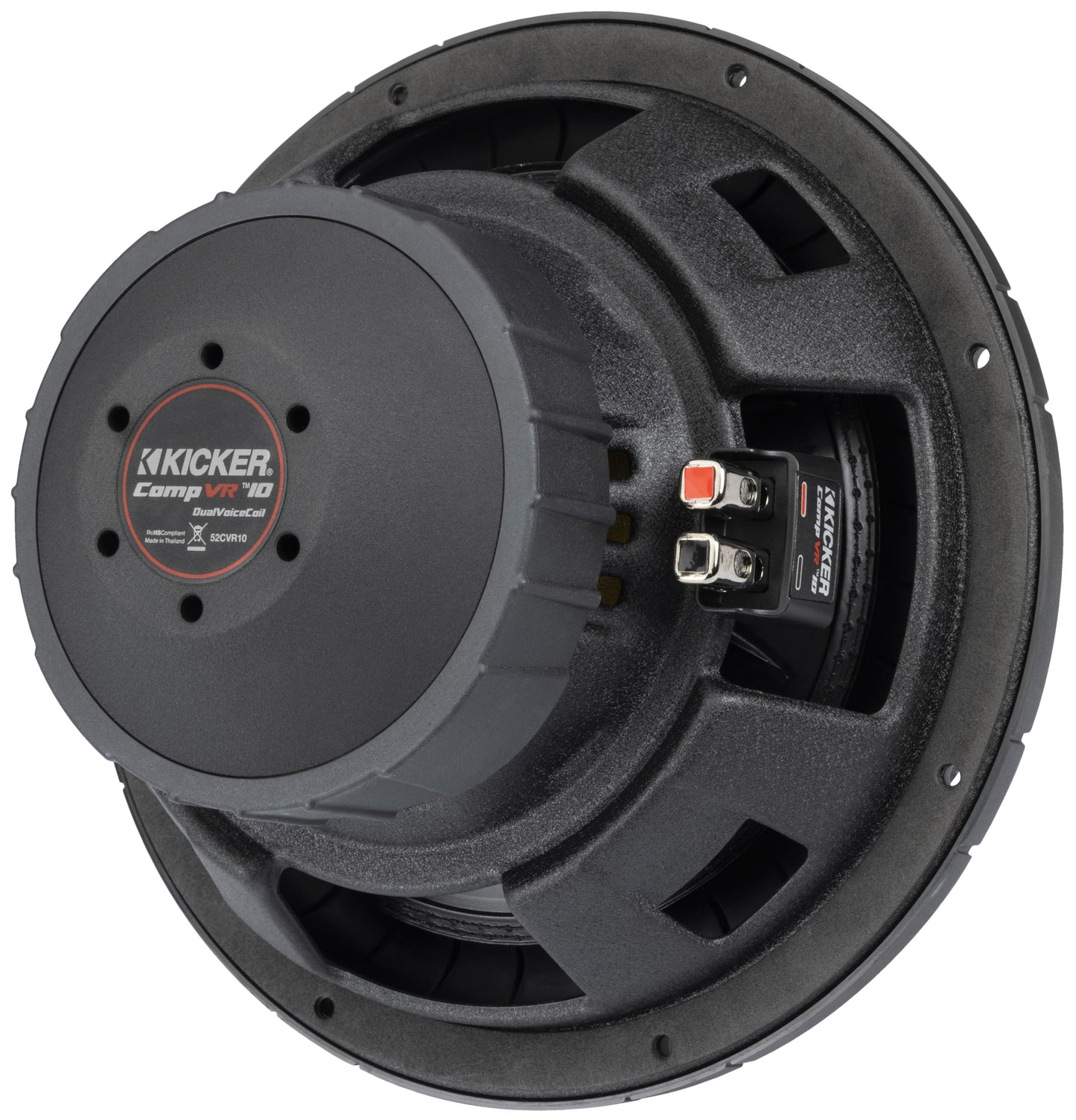 Kicker 52CVR102 CompVR 10-Inch (25cm) Subwoofer, 2-Ohm Dual Voice Coil, 350W