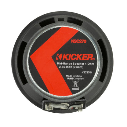 Kicker 51KSC2704 Middler Speaker System, Full-Range Design, Pair, 2.7"