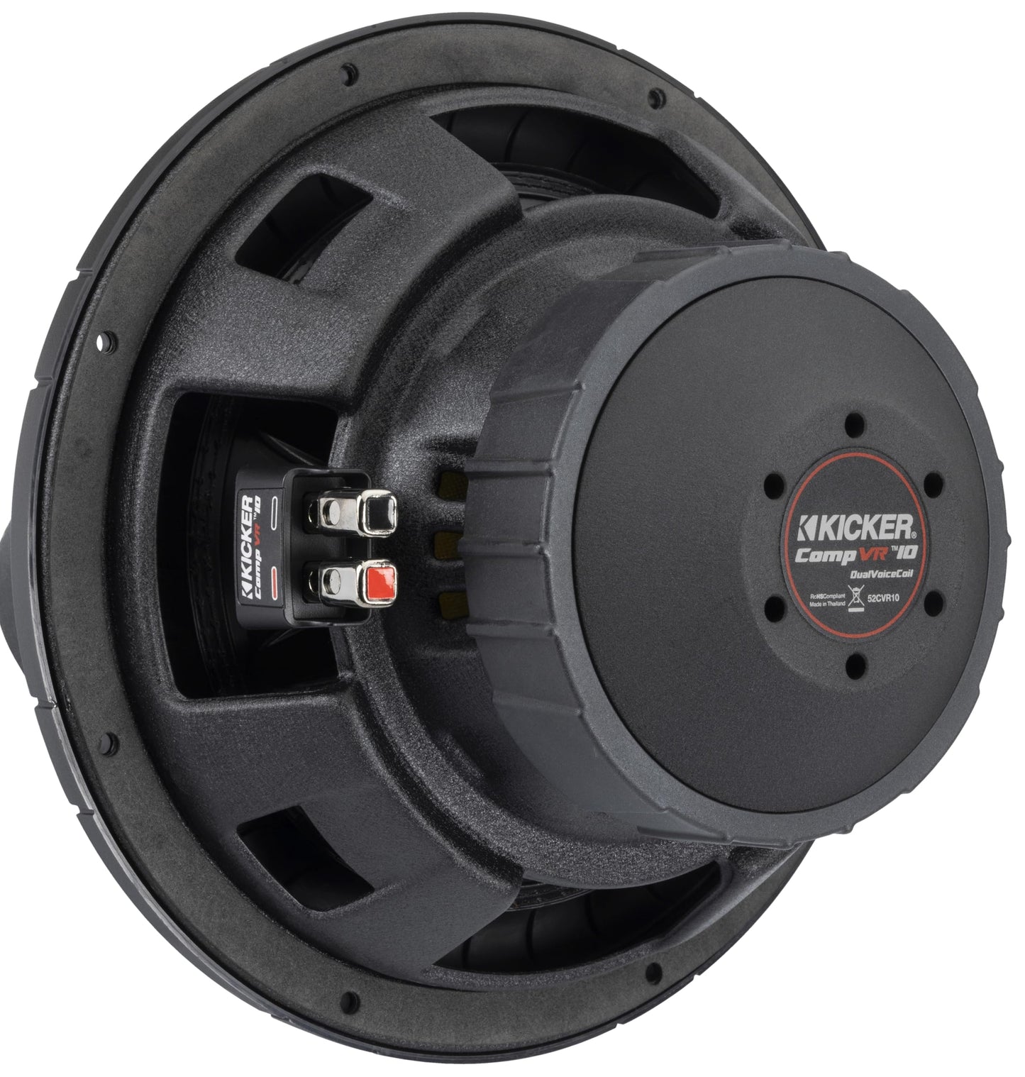 Kicker 52CVR104 CompVR 10-Inch (25cm) Subwoofer, 4-Ohm Dual Voice Coil, 350W