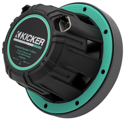 Kicker 51MSC654 - MSC 6.5-Inch Premium Marine 4-Ohm LED Coaxial System, Pair