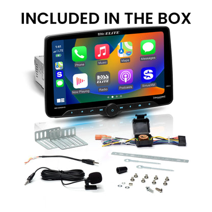 BOSS Elite BE10ACP.X SDIN 10" Floating Screen AM FM BT USB Car Stereo, Wireless CarPlay, Android Auto