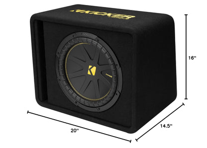 Kicker 50VCWC124 CompC 12-inch Subwoofer in Vented Enclosure, 4-Ohm