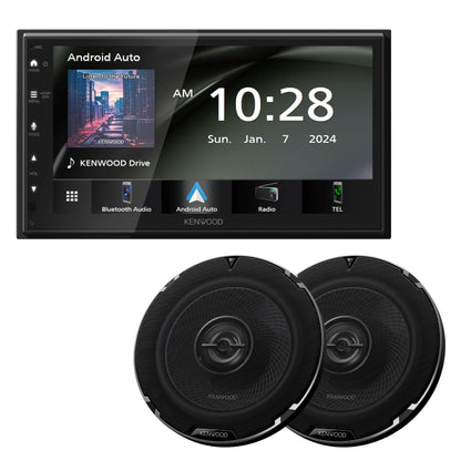 Kenwood DMX40S 6.8" Bluetooth Car Stereo + Kenwood KFC-1698RS 6.5" 2-Way Speakers