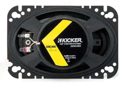 Kicker DSC460 4x6-Inch (100x160mm) Coaxial Speakers, 4-Ohm (Pair)