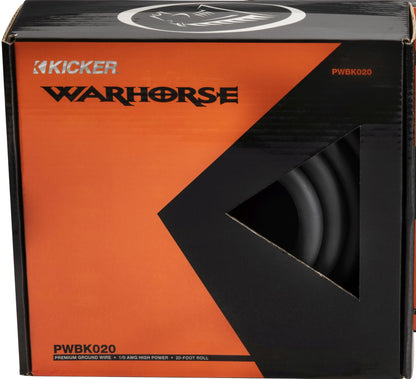 Kicker 50PWBK020 Warhorse 1/0 AWG Ground Wire, 20-Foot, Black