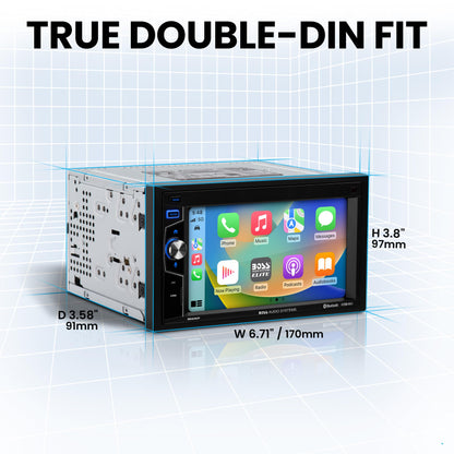BOSS Audio BE62CP-C Single-DIN CarPlay/Android Auto Mechless Multimedia Receiver + Camera
