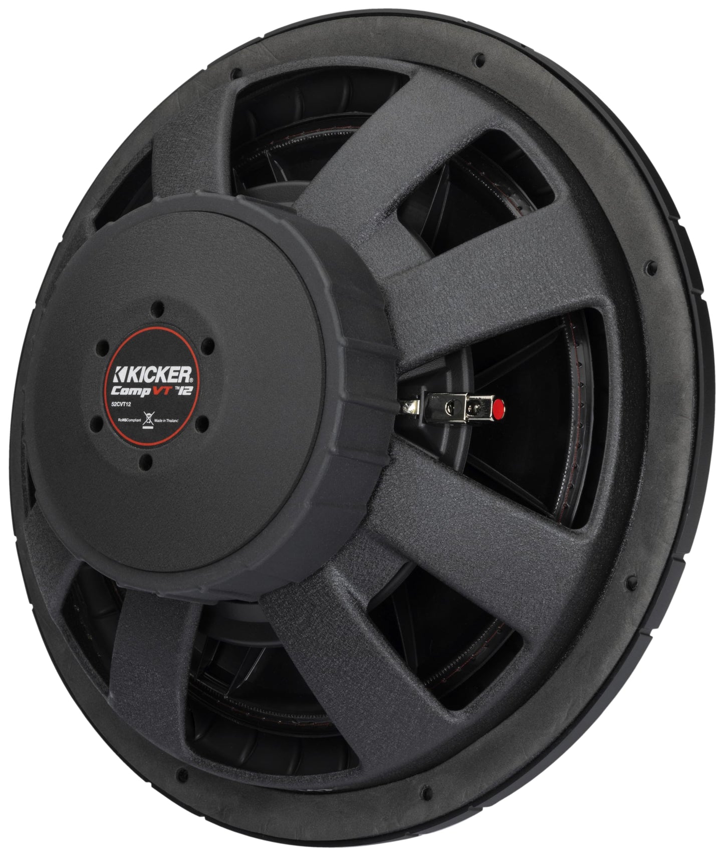 Kicker 52CVT124 CompVT 12-Inch (30cm) Subwoofer, 4-Ohm Single Voice Coil, 400W