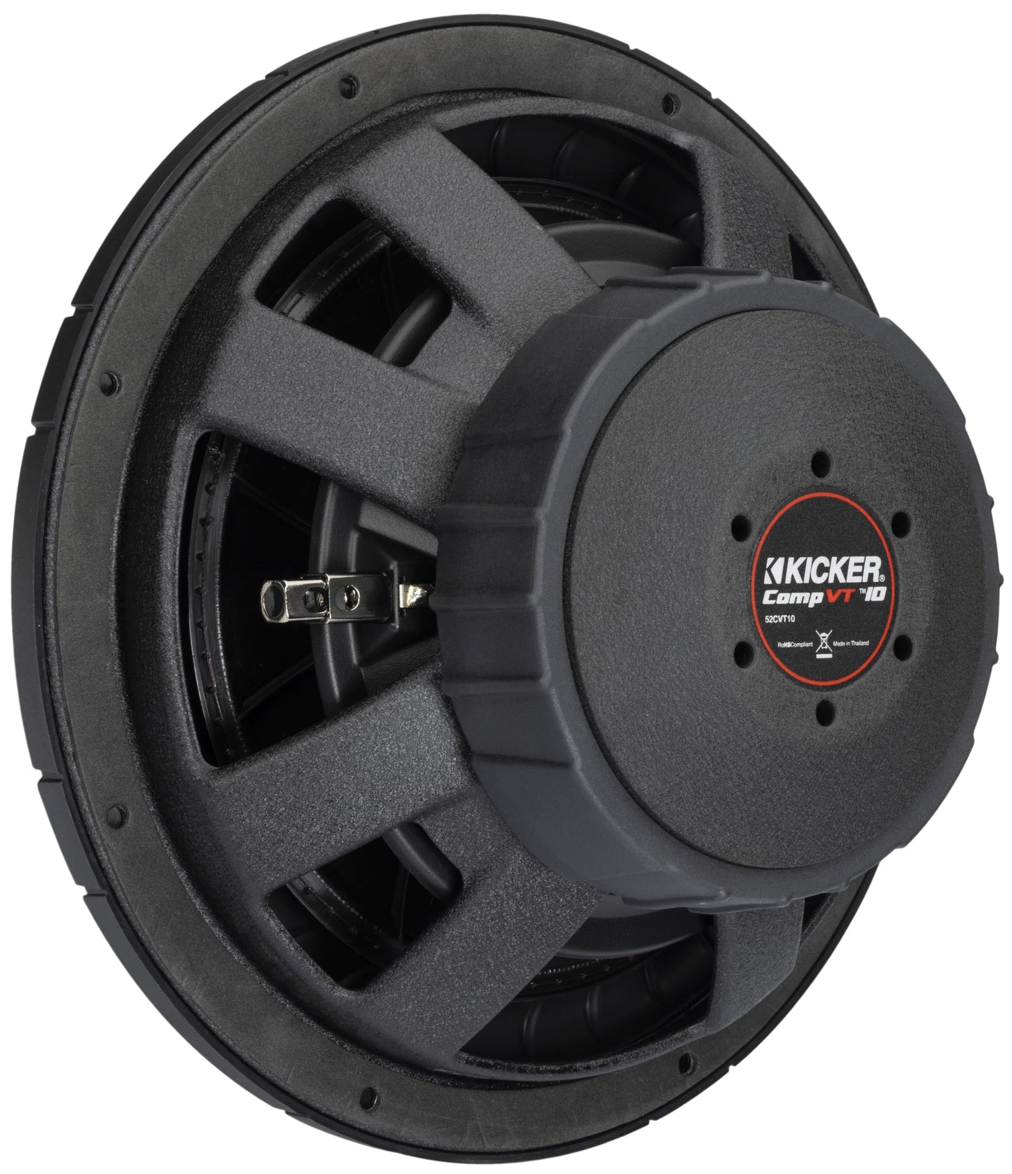 Kicker 52CVT104 CompVT 10-Inch (25cm) Subwoofer, 4-Ohm Single Voice Coil, 350W