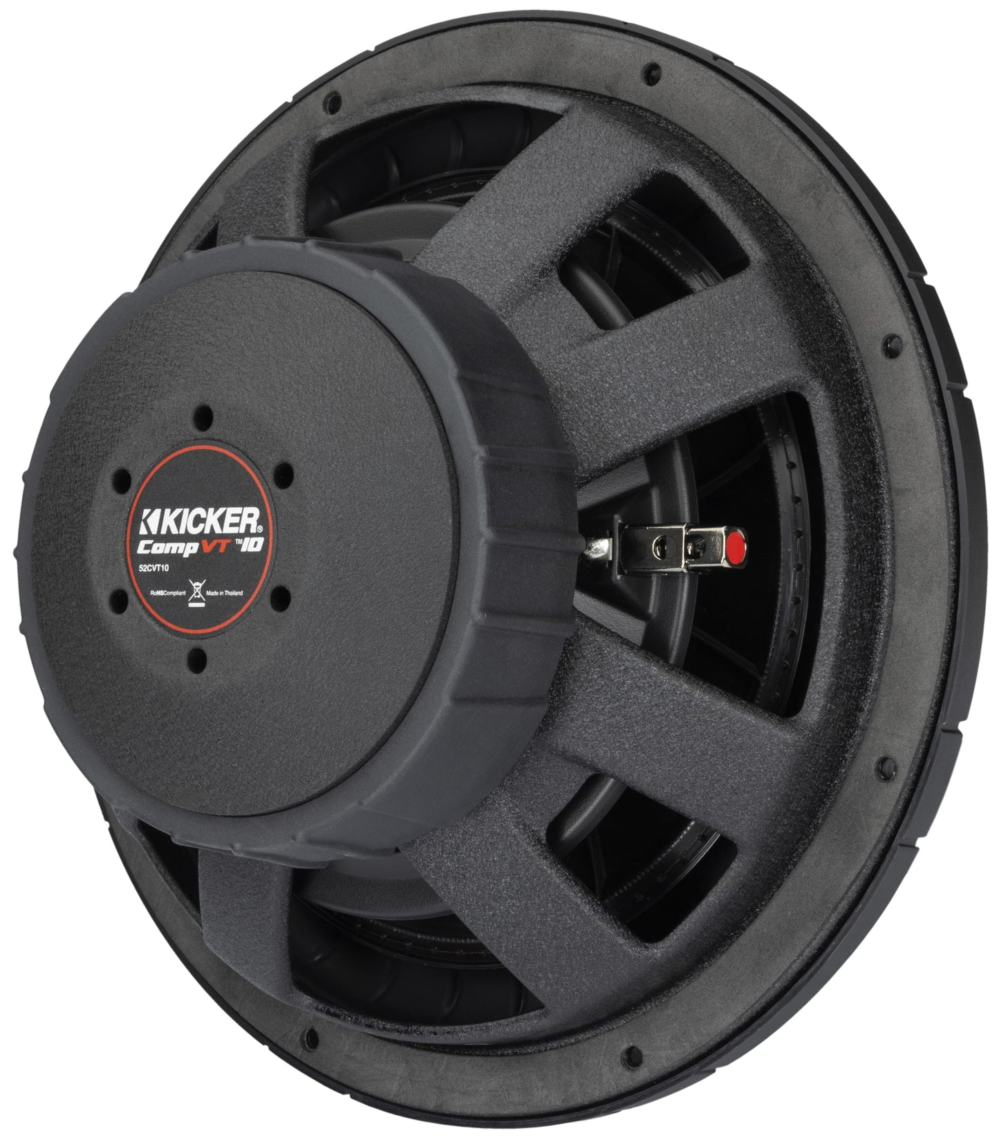 Kicker 52CVT104 CompVT 10-Inch (25cm) Subwoofer, 4-Ohm Single Voice Coil, 350W