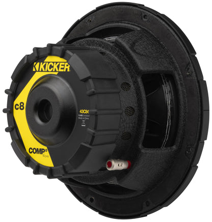 Kicker Comp 43C84 8" Subwoofer, single voice coil, 4Ω, 200W RMS