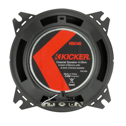 Kicker 51KSC404 Coaxial Speaker System, 2-Way Design, Pair, 4"