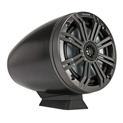 Kicker KMFC65 6.5" Flat Mount Loaded Marine Wake Towers, Black