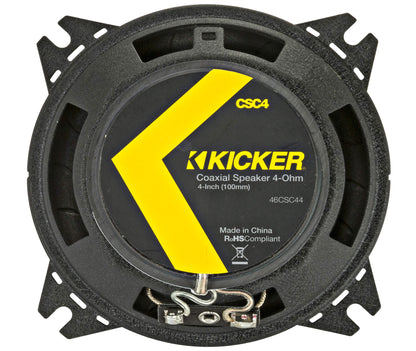 Kicker 46CSC44 4" 300 Watt 4-Ohm 2-Way Car Audio Coaxial Speaker (Pair)