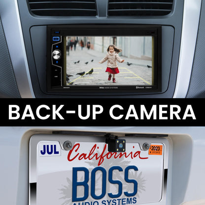 BOSS Audio BE62CP-C Single-DIN CarPlay/Android Auto Mechless Multimedia Receiver + Camera