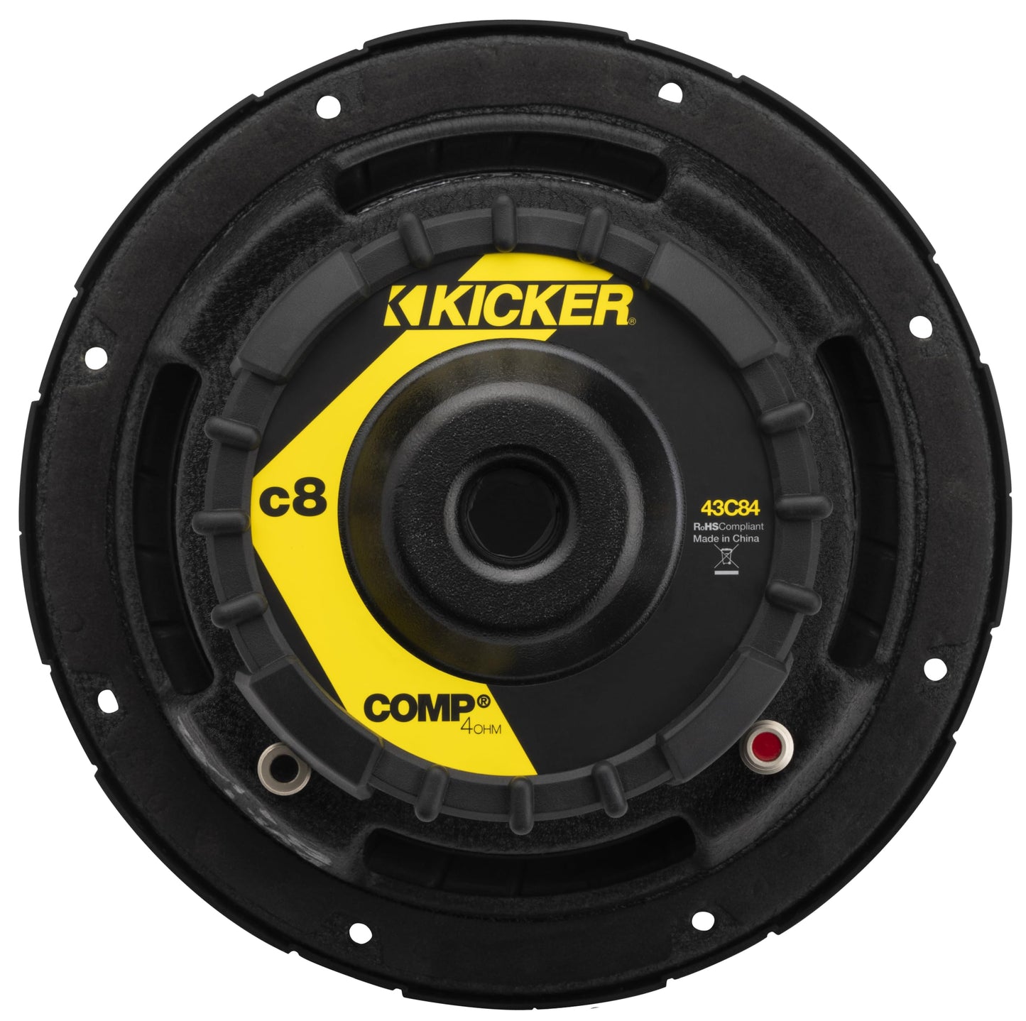 Kicker 43C84 Comp 8" Subwoofer, Single Voice Coil, 4-Ohm