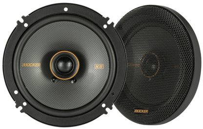 Kicker 51KSC6504 Coaxial Speaker System, 2-Way Design, Pair, 6.5", Pair