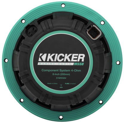 Kicker 51MSS84 - MSS 8-Inch Premium Marine 4-Ohm LED Component System, Pair
