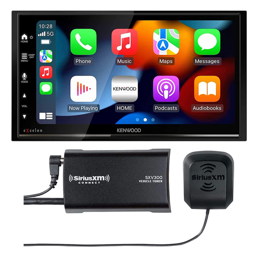 Kenwood DMX809S 6.95" Touch Screen Car Stereo-Wireless Apple CarPlay, Android Auto + SXV300V1 SiriusXM Satellite Tuner