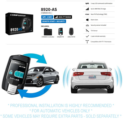 Compustar All-in-One CS8920-AS 2-Way Interactive LCD Remote Starter Kit & Alarm
