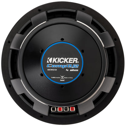 Kicker 51CWQ124 CompQ Q-Class 12" Subwoofer, Dual 4-Ohm Voice Coils