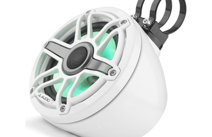 JL Audio M6-650VEX-Gw-S-GwGw-i 6.5-inch Lighted Tower Coaxial Speakers, White Sport Grilles 93412