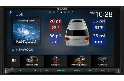 Kenwood eXcelon DMX958XR 6.8″ Digital Multimedia Receiver with Wireless CarPlay, Android Auto, HD Radio + CMOS-740HDLP License Plate Camera