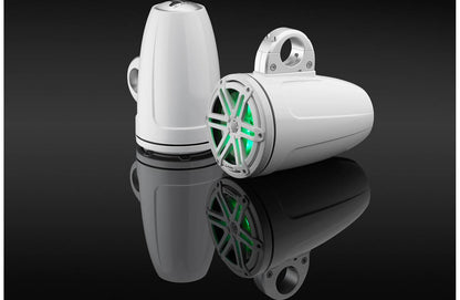 JL Audio M3-770ETXv3-Gw-S-Gw-i 7.7" RGB LED Tower Coaxial System, White Sport Grilles 93539