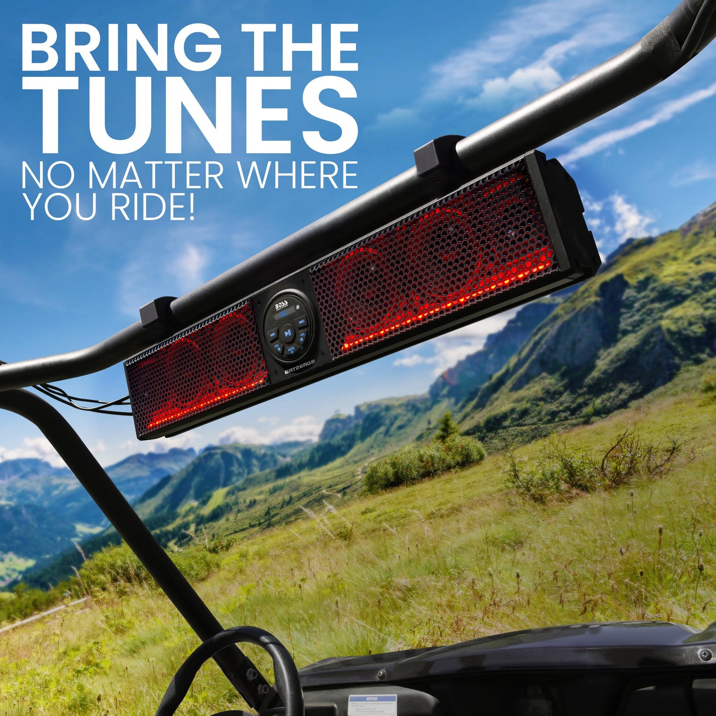 BOSS Audio Systems BRT26RGB ATV UTV 26" Multi-Color LED Self-Amplified Sound Bar USB