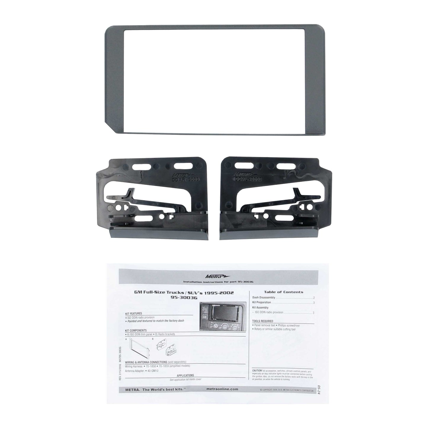 Metra 95-3003G Double-DIN Dash Kit for 1995-1999 GM Trucks