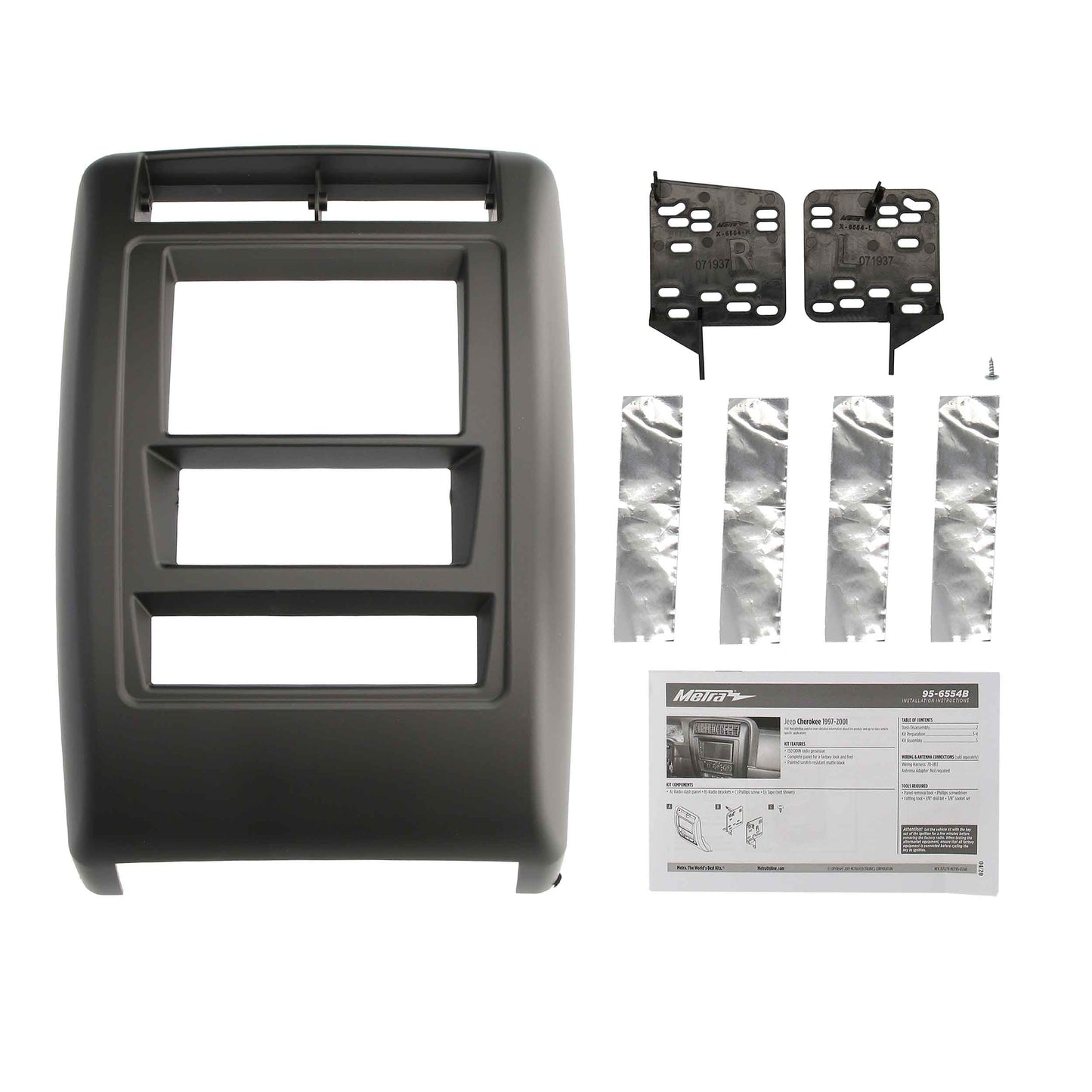 Metra 95-6554B Double-DIN Dash Panel Kit for Jeep Cherokee 1997-2001