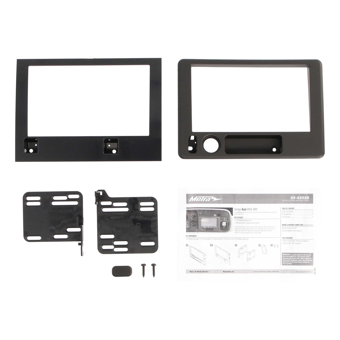 Metra 95-6555B Double-DIN Dash Kit for Dodge Ram 1500 1994-1997