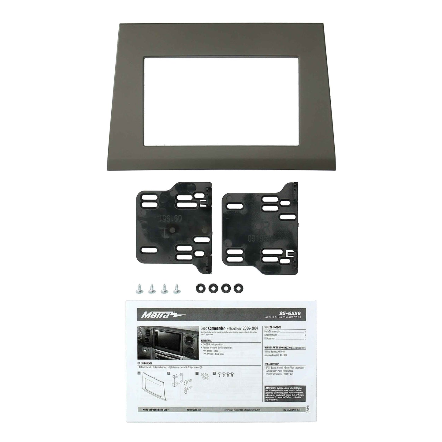 Metra 95-6556DK Double-DIN Dash Kit for Jeep Commander 2006-2007 Dark Khaki