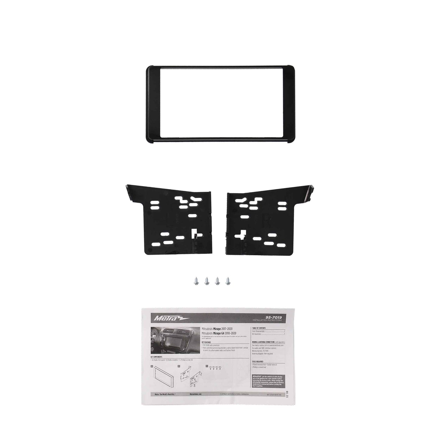 Metra 95-7019 Double-DIN Dash Kit for Mitsubishi Mirage and Mirage G4 2017-2022