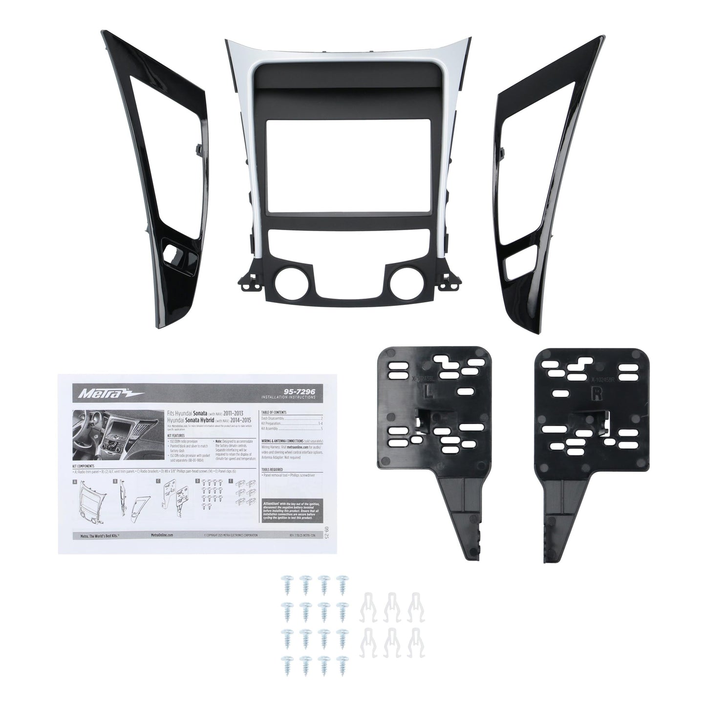 Metra 95-7296 Double-DIN Dash Kit for Hyundai Sonata 2011-2015