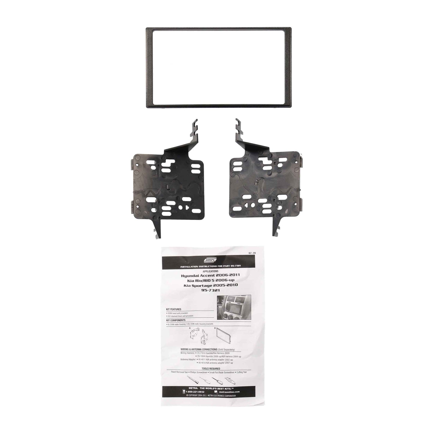 Metra 95-7321 Double-DIN Dash Kit for Hyundai Accent and Select Kia Vehicles