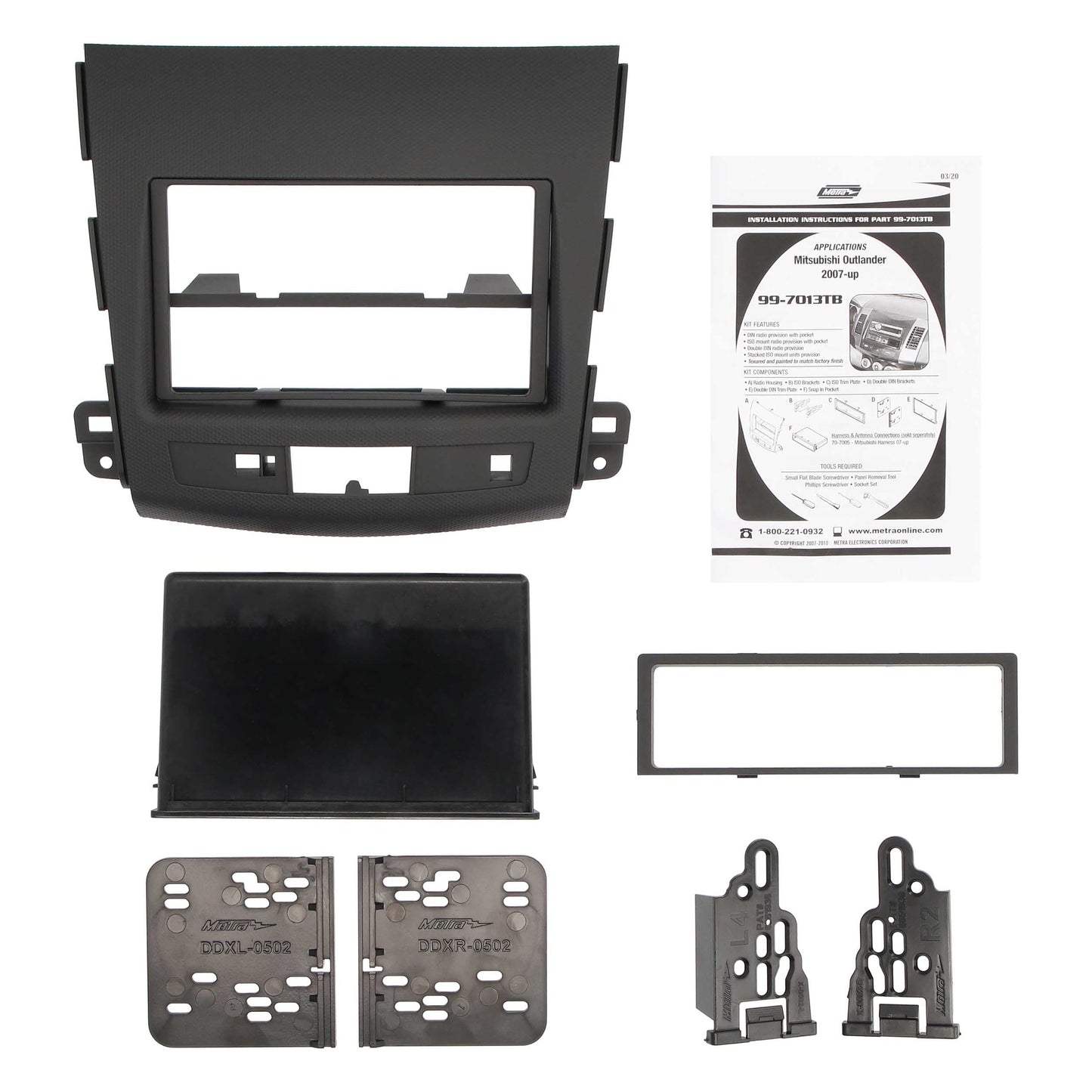 Metra 99-7013TB Single/Double-DIN Dash Kit for Mitsubishi Outlander