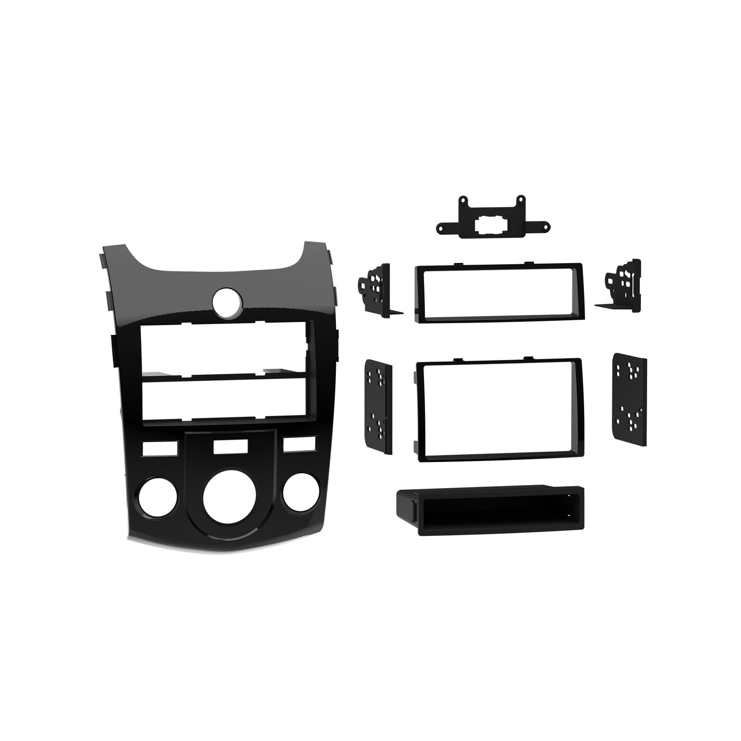 Metra 99-7338HG Single or Double-DIN Dash Kit for Kia Forte Gloss Black