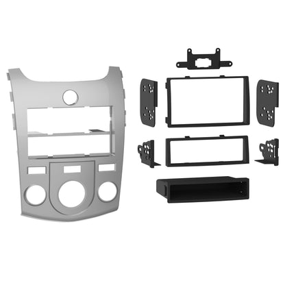 Metra 99-7338S Single or Double-DIN Dash Kit for Kia Forte Silver