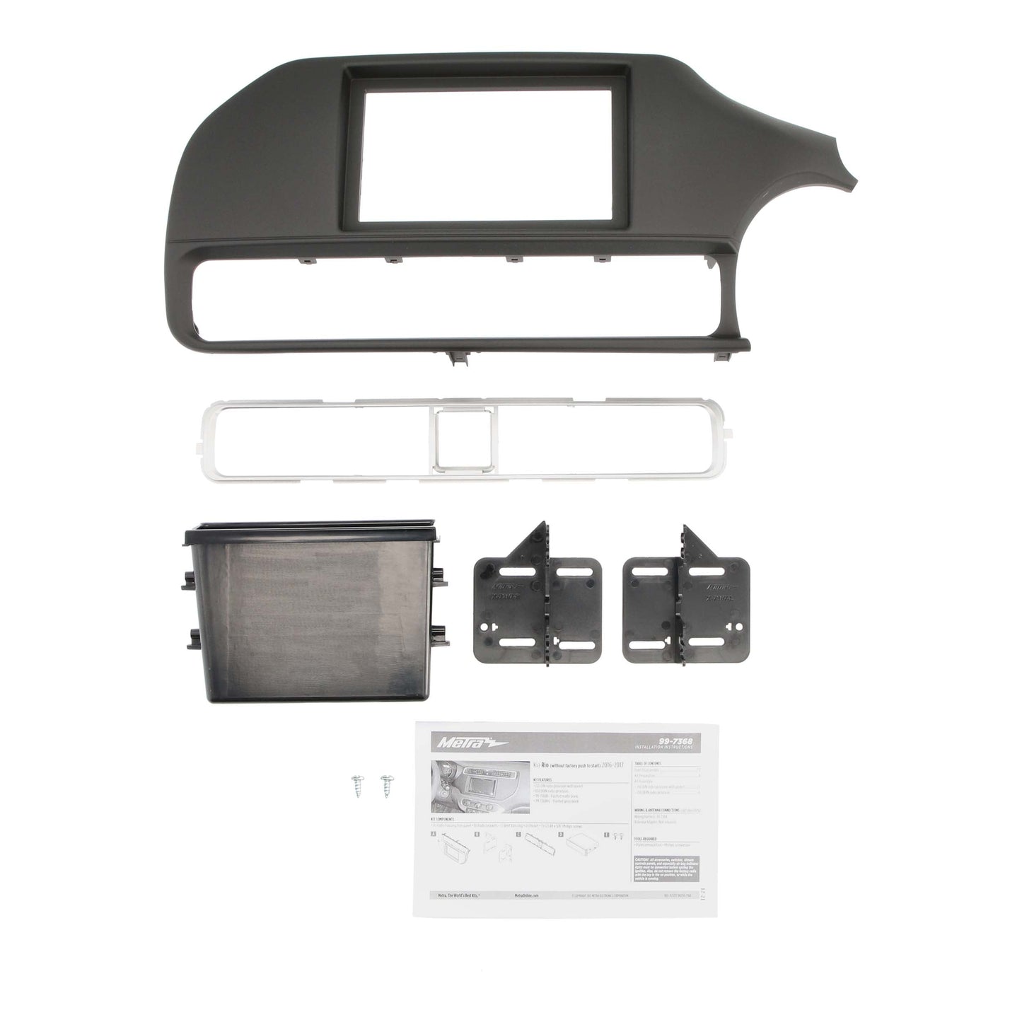 Metra 99-7368B Single/Double-DIN Dash Kit for Kia Rio 2016-2017 Matte Black Without Push-to-Start